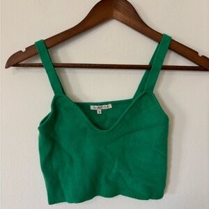 NWOT Mimosa Green Ribbed Crop Tank Top